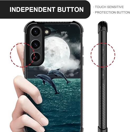 Miniatura 4 de Funda compatible con Samsung Galaxy S23 Plus, diseño de dos delfines con diseño increíble a prueba de golpes, antiarañazos, carcasa trasera de