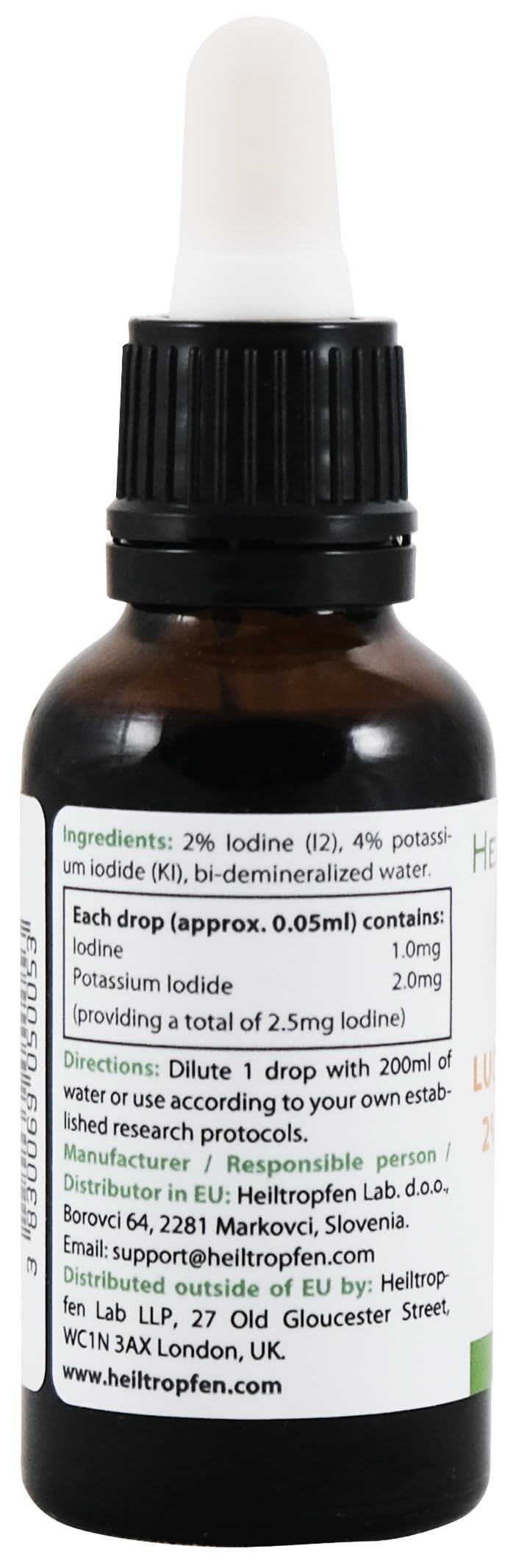 3x Lugolsche Lösung 2% 30 ml | 3x 30 ml | Inhaltsstoffe in pharmazeutischer Qualität | 6% Lugols liquid Formulierung | 2 prozent elementares Jod und 4% Kaliumjodid | Heiltropfen®