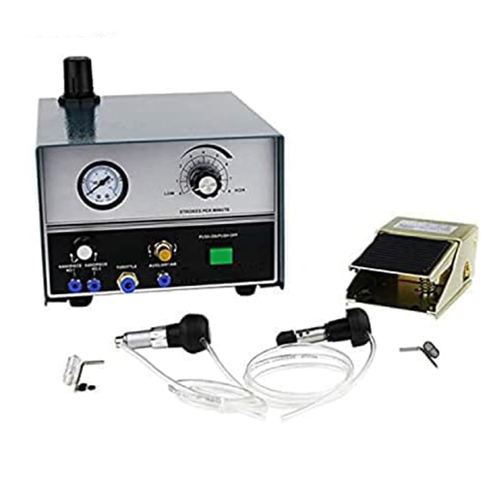 XNXYSMKJ Pneumatic Engraving Machine - Double-Head Desktop Tool for Jewelry Engraving and Beading On Gold and Silver.Versatile Engraving Machine