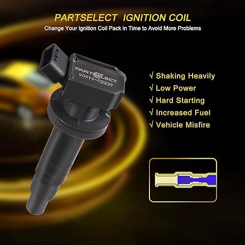 Miniatura 6 de Bobinas de encendido UF617 compatibles con Infiniti M56 Q70L Q70 G37 M37 Q40 Q50 Q60 QX50 QX70 3.7L para Nissan 370Z V6 3.7L, 22448-EY00A 5C1788,