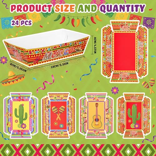 Ferrochef 33 Pcs Mexican Fiesta Party Decorations, Cinco De Mayo Table Centerpieces with Honeycomb Ornaments, Tablecloth and Food Trays, Fiesta Theme Party Supplies for Celebration by Ferrochef - Used condition - Image 4