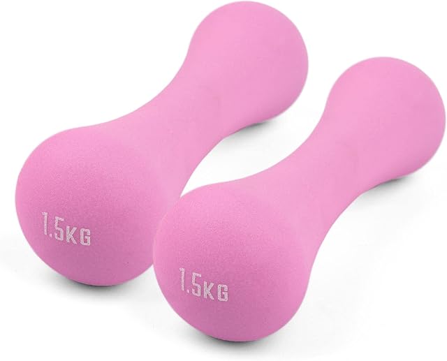Phoenix Fitness Dumbbells - Pair of Neoprene Hand and Arm Weights for Exercise, Aerobics, Workout and Training - Ideal for Home, Gym, Studio - SOLD AS PAIRS, Choice of Weights 1kg, 1.5kg, 2kg