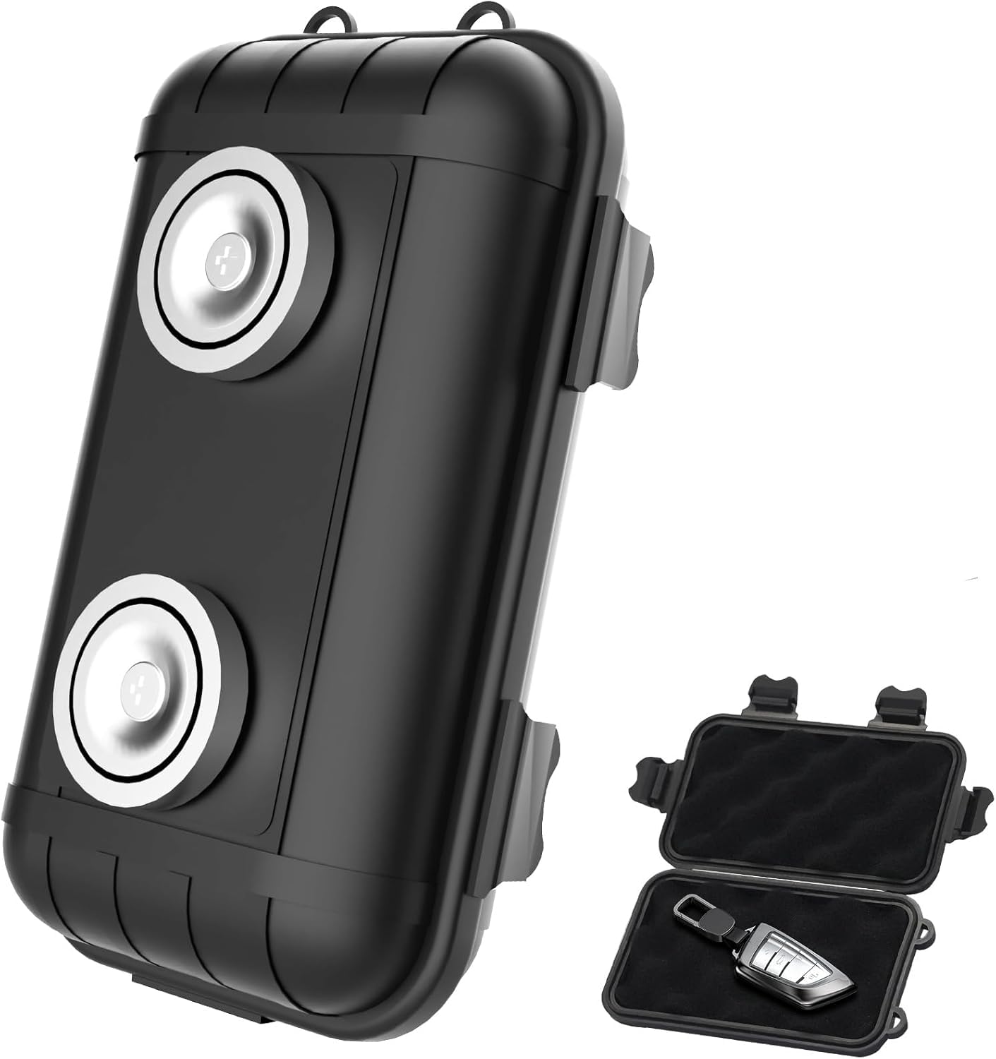 Magnetic Key Box, Magnetic Key Holder Under Car, Hide a Key Magnetic Car Waterproof Key Holder Hider Key Case for Outside Travel, Hide a Key Box for Cars, SUV, Truck - Black, 1 Pack