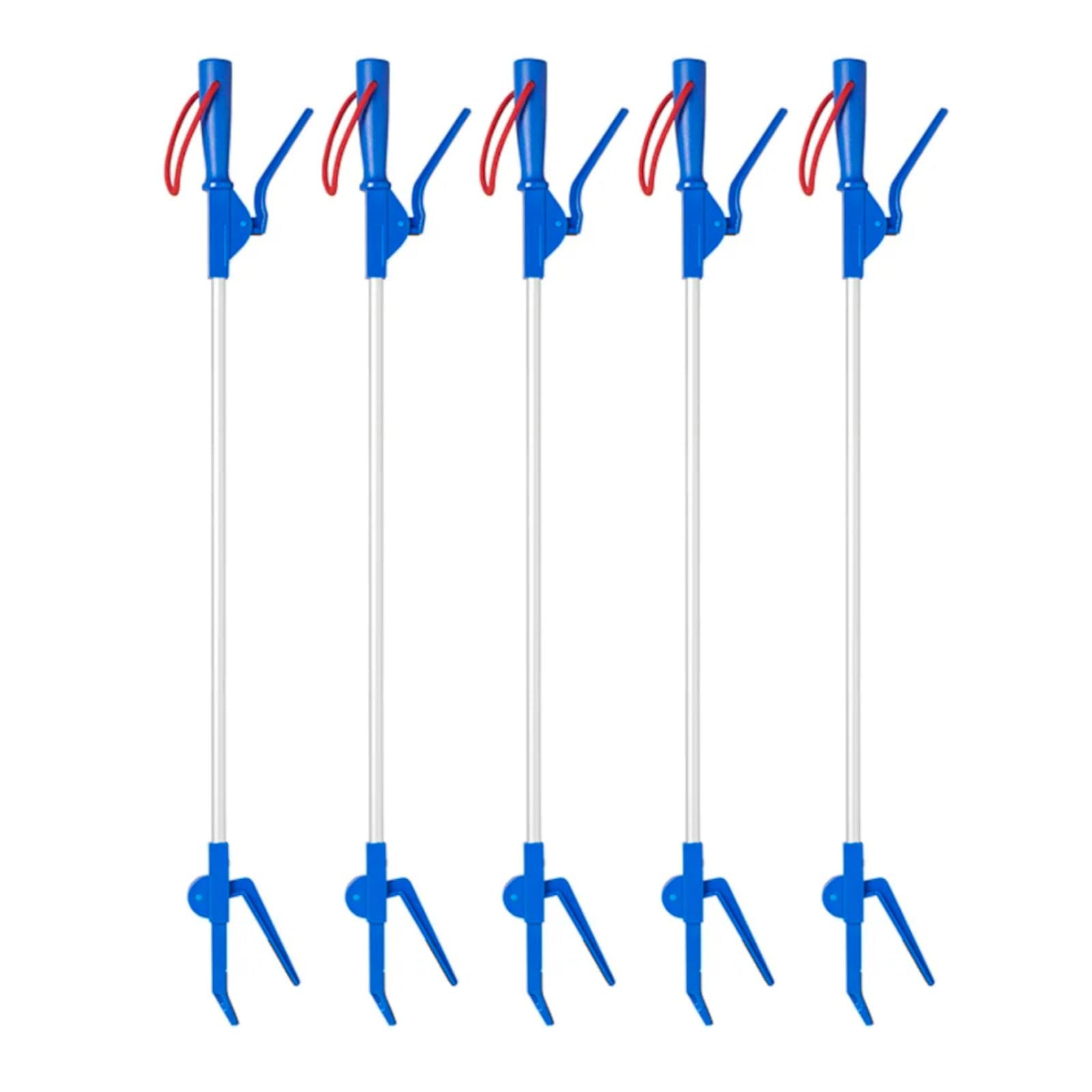 5 pinze con magnete per la spazzatura per esterni, 80 cm, in alluminio