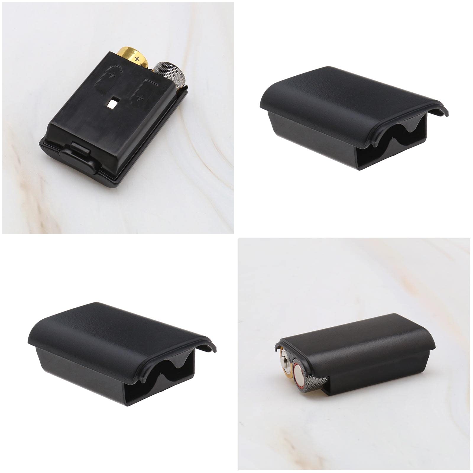 ECSiNG 6 fundas de repuesto para batería compatibles con Xbox 360, accesorios de batería negros