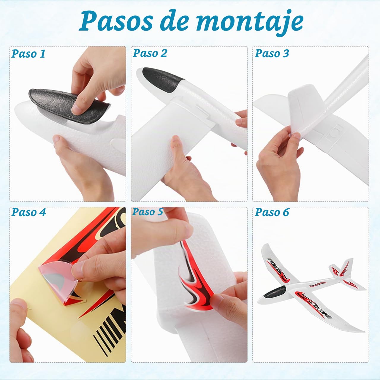 Gadpiparty Avión Planeador Volador de Espuma de 39 Pulgadas para Exteriores, Juguetes planeadores de Lanzamiento, Aviones, avión Ligero, Juguete Volador Deportivo, Regalo para
