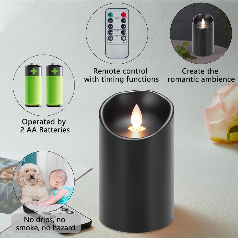 Koelaa Bougies LED Flamme Vacillante Avec Télécommande Et