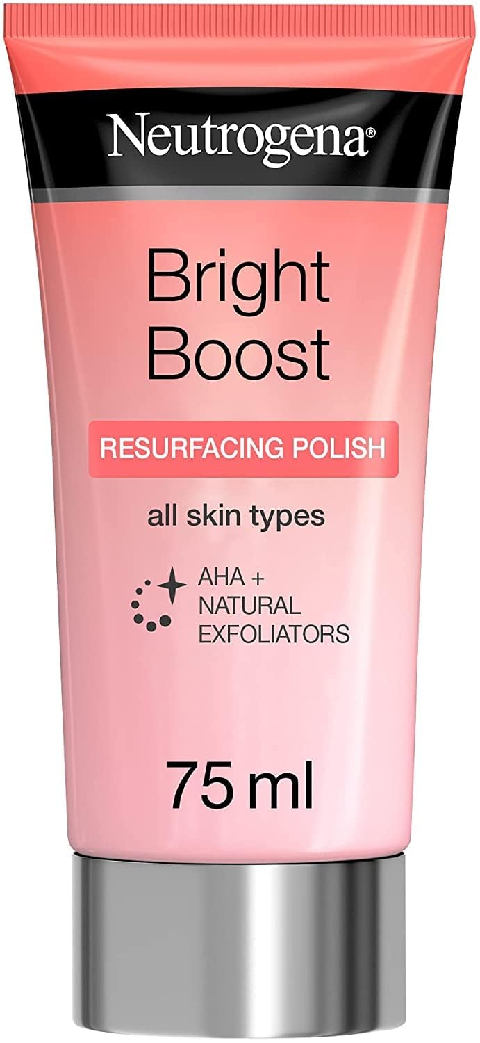 Neutrogena Bright Boost Resurfacing Micro Polish Facial Exfoliator with Glycolic and Mandelic AHAs, Gentle Skin Resurfacing Face Cleanser for Bright & Smooth Skin, 2.6 fl. oz 75ml