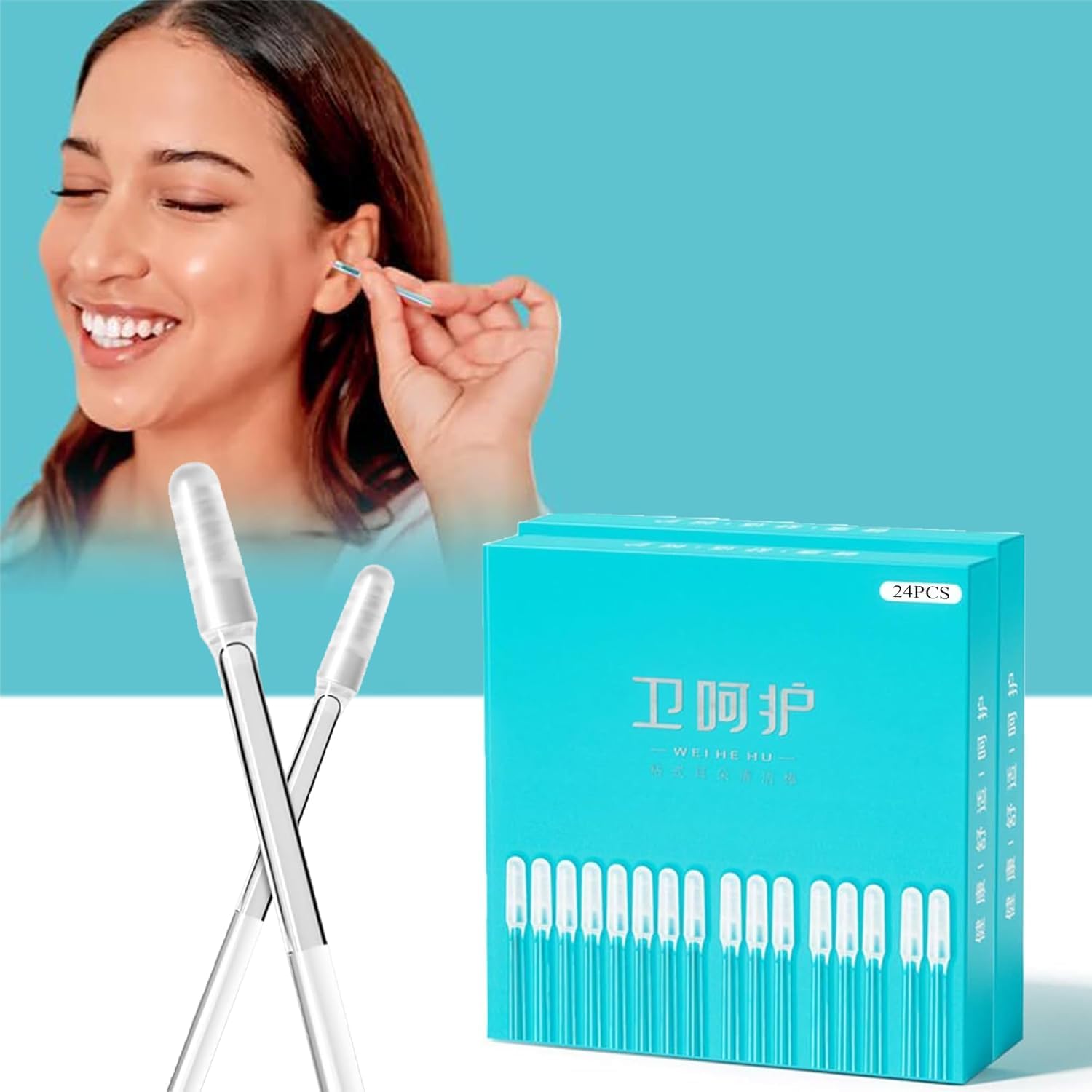 24 Pcs Ear Wax Cleaner Sticks Kit, Reusable Soft Silicone Ear Pick Wax Remover Set with Flexible Ear Cleaner Tips, Portable Ear Bud Cleaner for Travel, Home & Personal Ear Hygiene-image-48