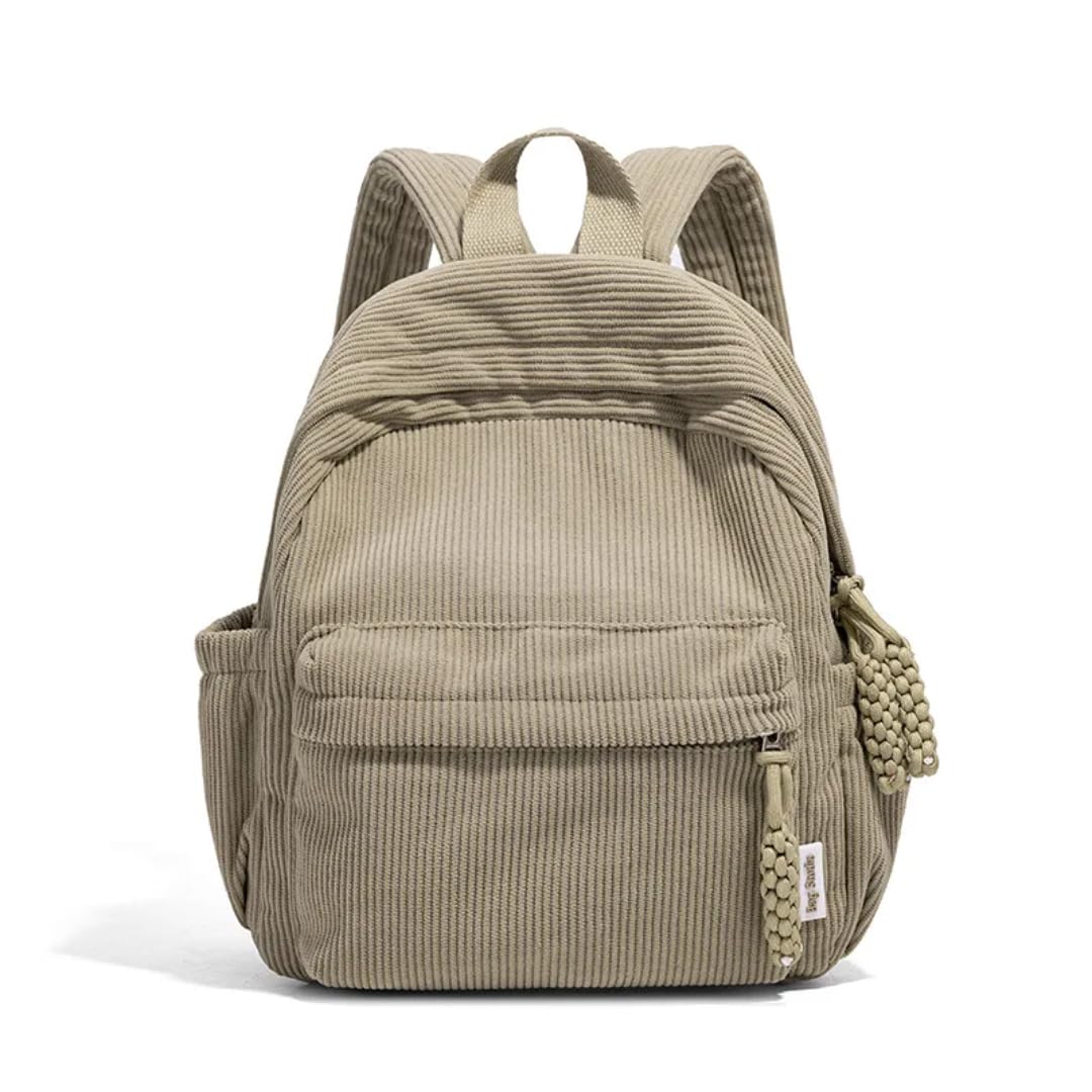 Schultasche Damen-Rucksack Freizeit Einfacher Multifunktionaler Reise-Einkauf Groß-Kapazität Cord Damen Kleiner Rucksack