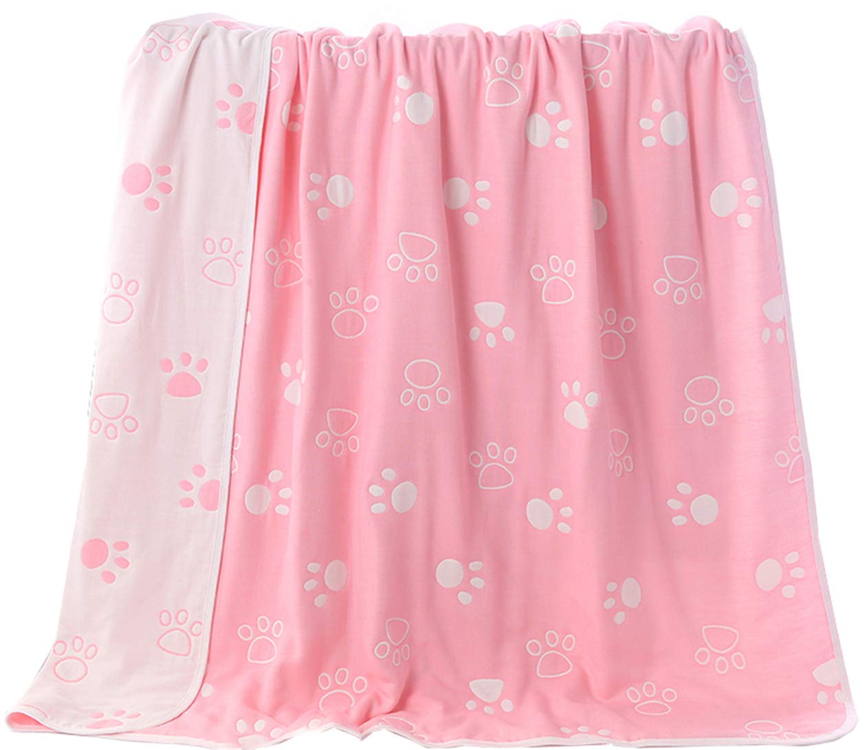 Hayisugar Soft Baby Blankets 6 Layer Muslin Cloth - 100% Cotton Kids Toddler Blanket Baby Swaddle Blanket for Boys & Girls, Pink Foot, 120 x 150 cm