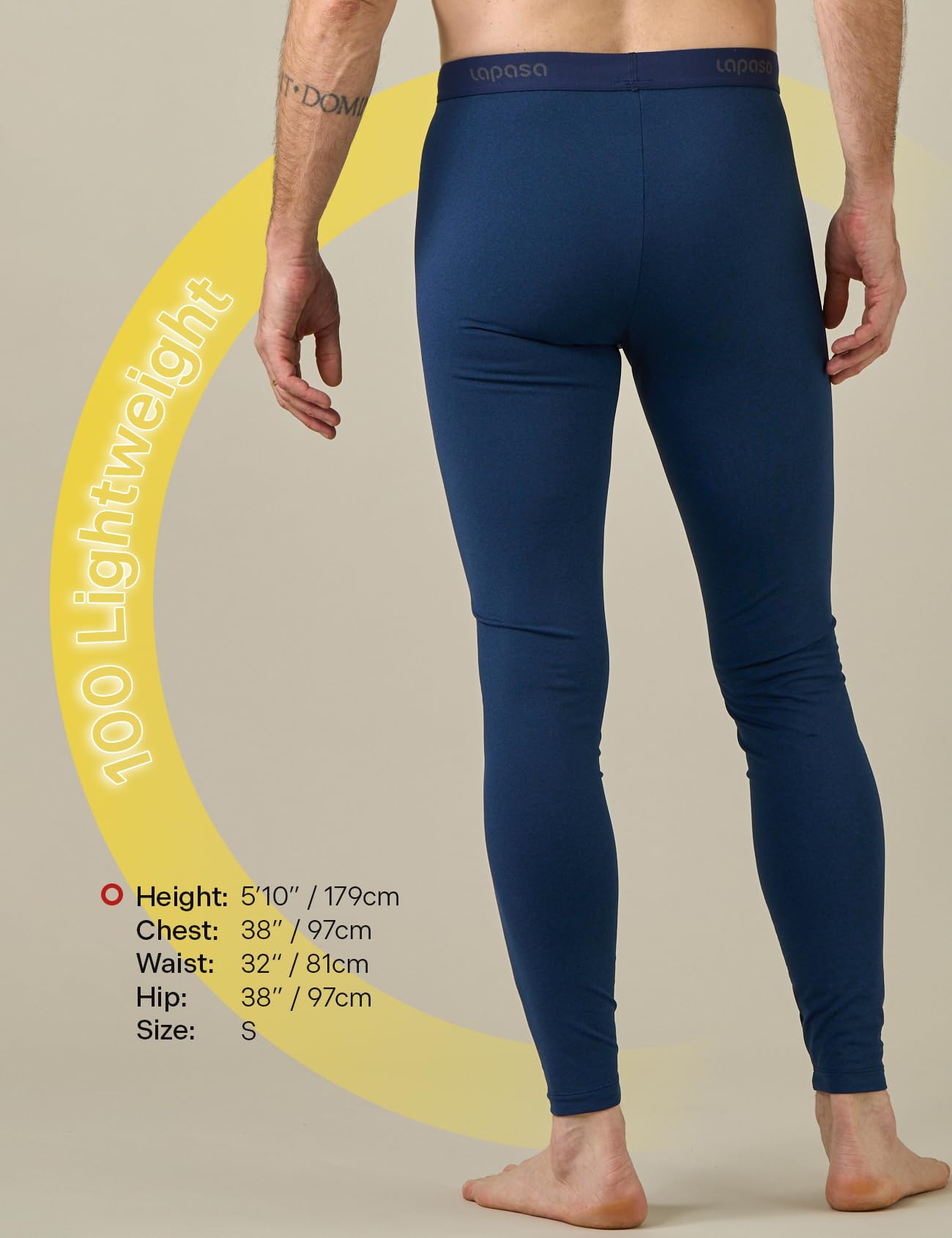 LAPASA Pacco da 2 o 1 Calzamaglie Termica Uomo Fodera in Pile Medio/Pesante Pantaloni Termici Sportivi Strato Base Biancheria Intima Leggings Caldi M10/M25/M56