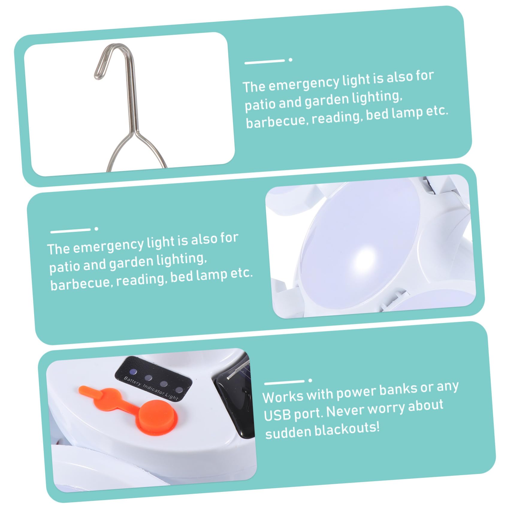 Lámpara Solar Plegable Recargable para Camping, Luz de Emergencia LED , Luz Colgante Multifuncional para Exteriores, Uso en Tienda de Campaña y Actividades al Aire Libre