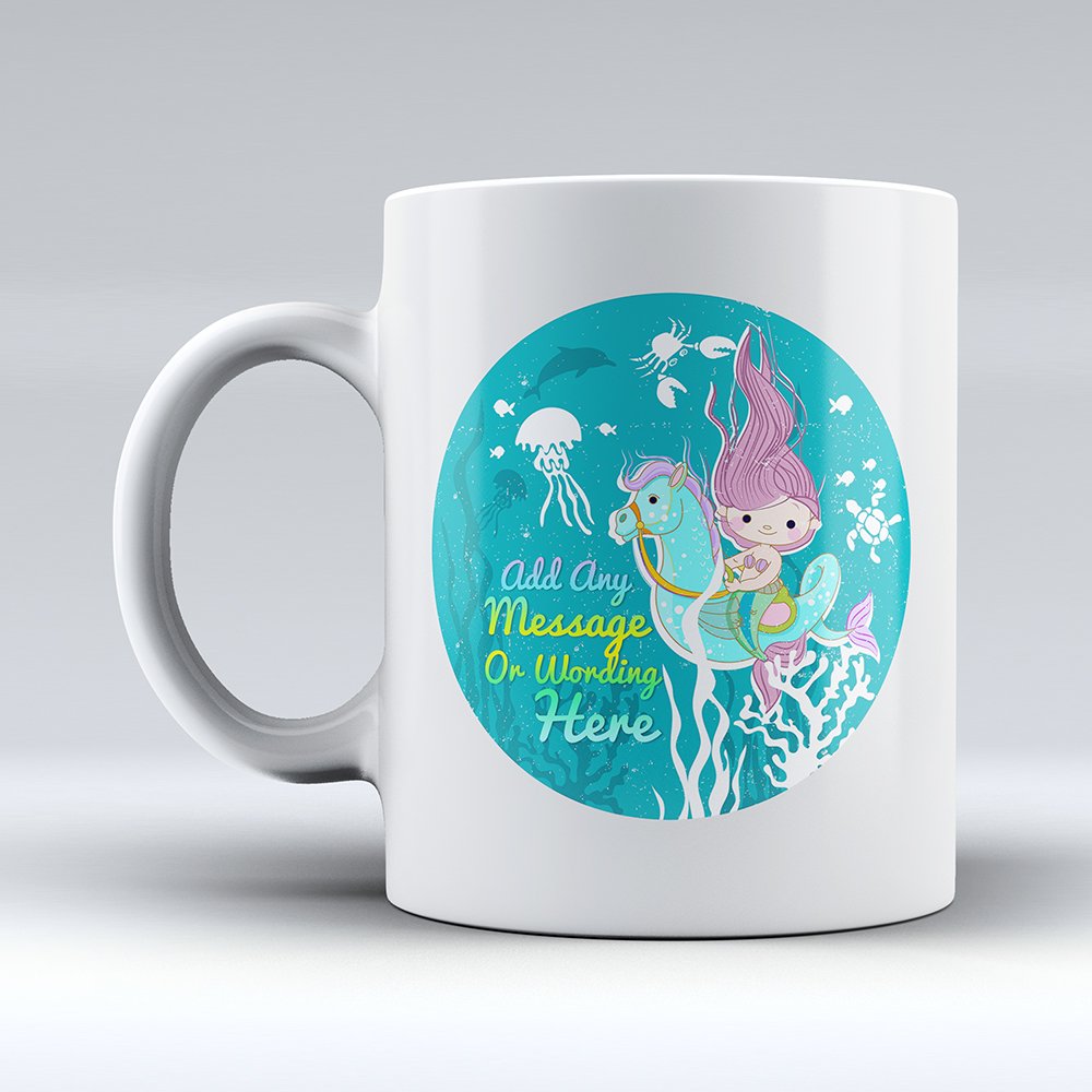 Mermaid Seahorse - Personalised 10oz Ceramic Mug