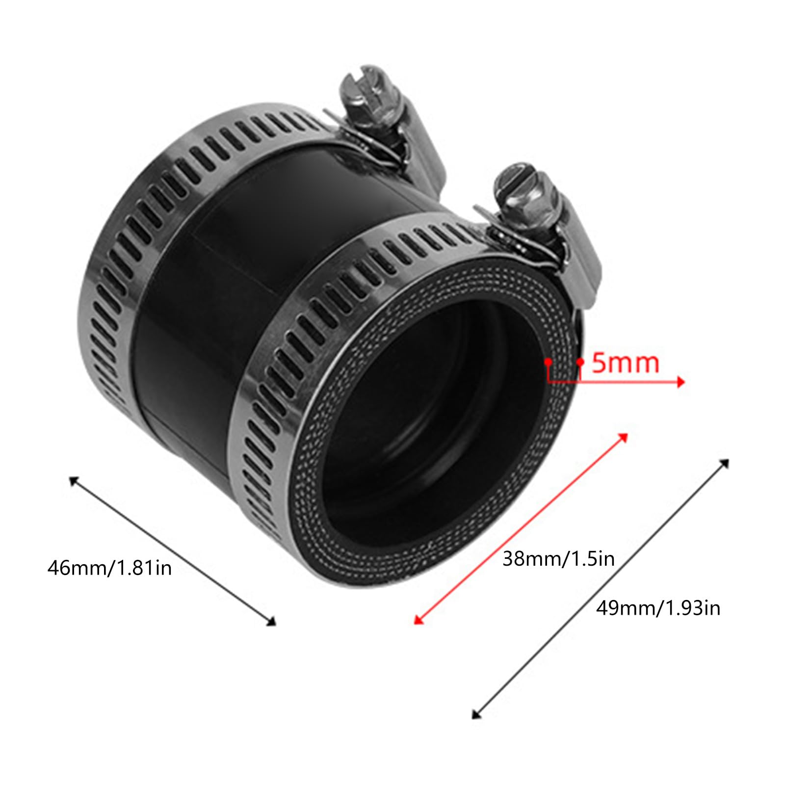 Adaptador de goma para carburador de motocicleta de 38 mm, accesorio de carburador de entrada para tubo de admisión de goma