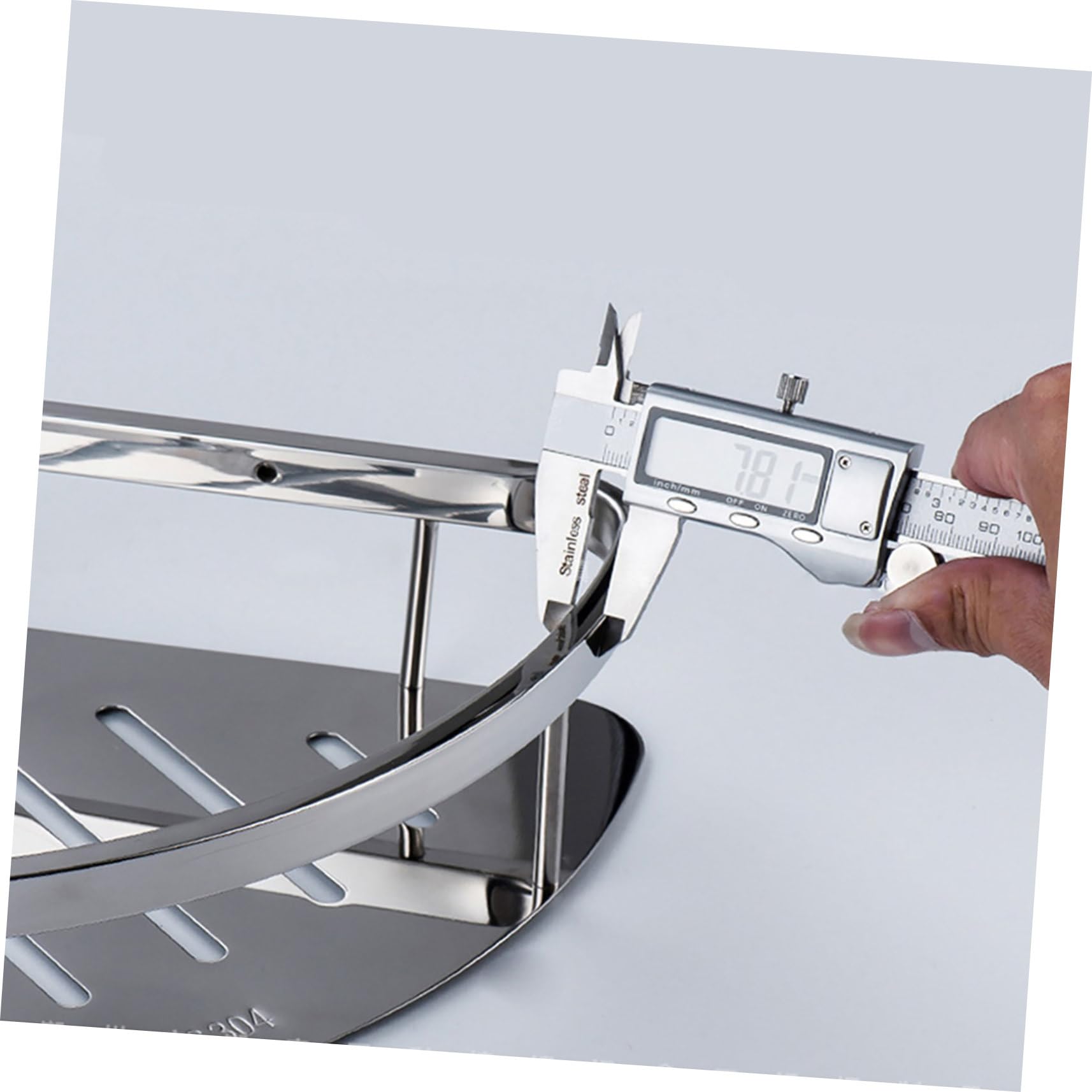 VALICLUD Mensola Angolare Doccia in Acciaio Inox Serie 906b, Singolo | Montaggio a Parete, Design Removibile, Finitura Argento, Uso in Angolo Bagno