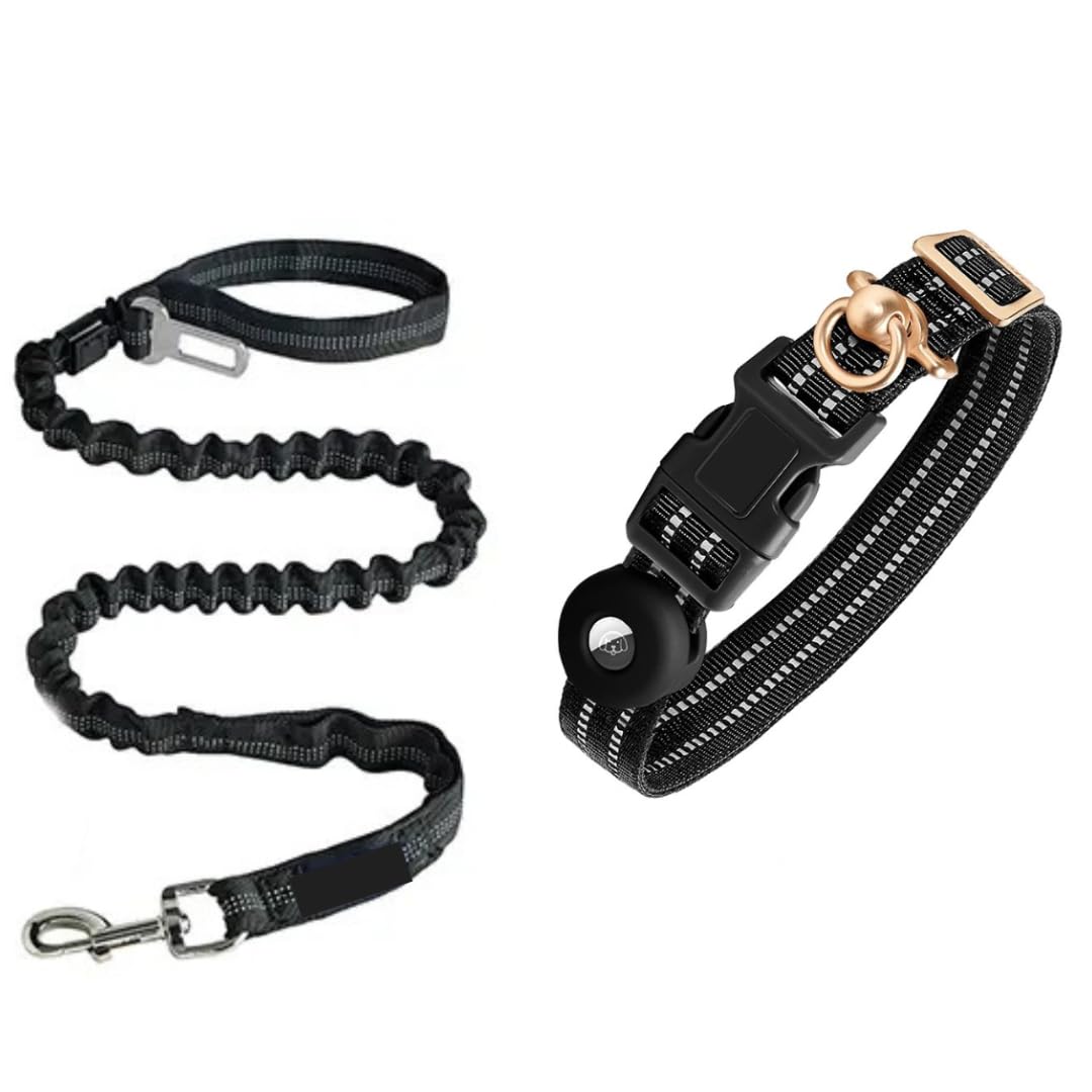 TruBest™ Dog Collar and 6Ft Leash for Medium Large Dogs Adjustable Soft Nylon Adjustable Training Collars with Heavy Duty Metal D Ring Tangle Free 6Ft Leash(Large,Black) (B0CNRRYY1P) Amazon Price History, Amazon Price Tracker