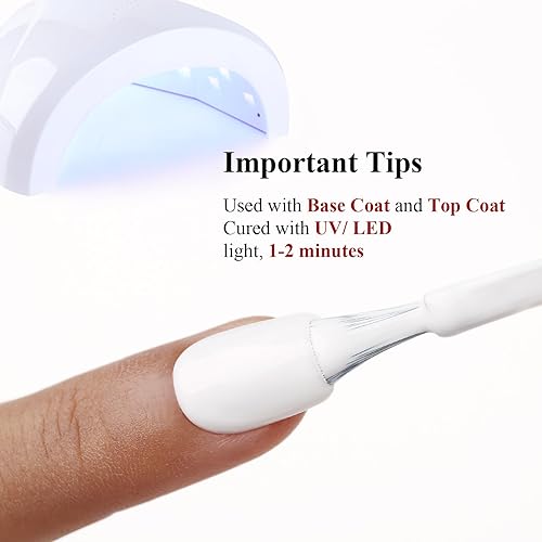 Miniatura 6 de Ozzeal Esmalte en gel, 1 unidad de esmalte de uñas de gel blanco de 0.5 onzas líquidas, esmalte de uñas de gel semipermanente LED UV, arte para