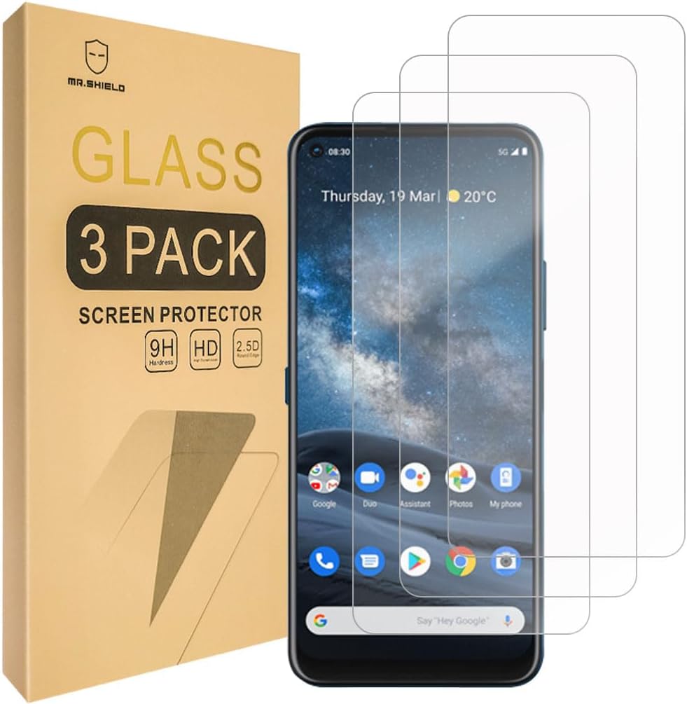 Mr.Shield [3-Pack] Designed For Nokia 8 V 5G UW/Nokia 8V 5G UW/Nokia 8.3 5G / Nokia 8.3 [Tempered Glass] [Japan Glass with 9H Hardness] Screen Protector with Lifetime Replacement