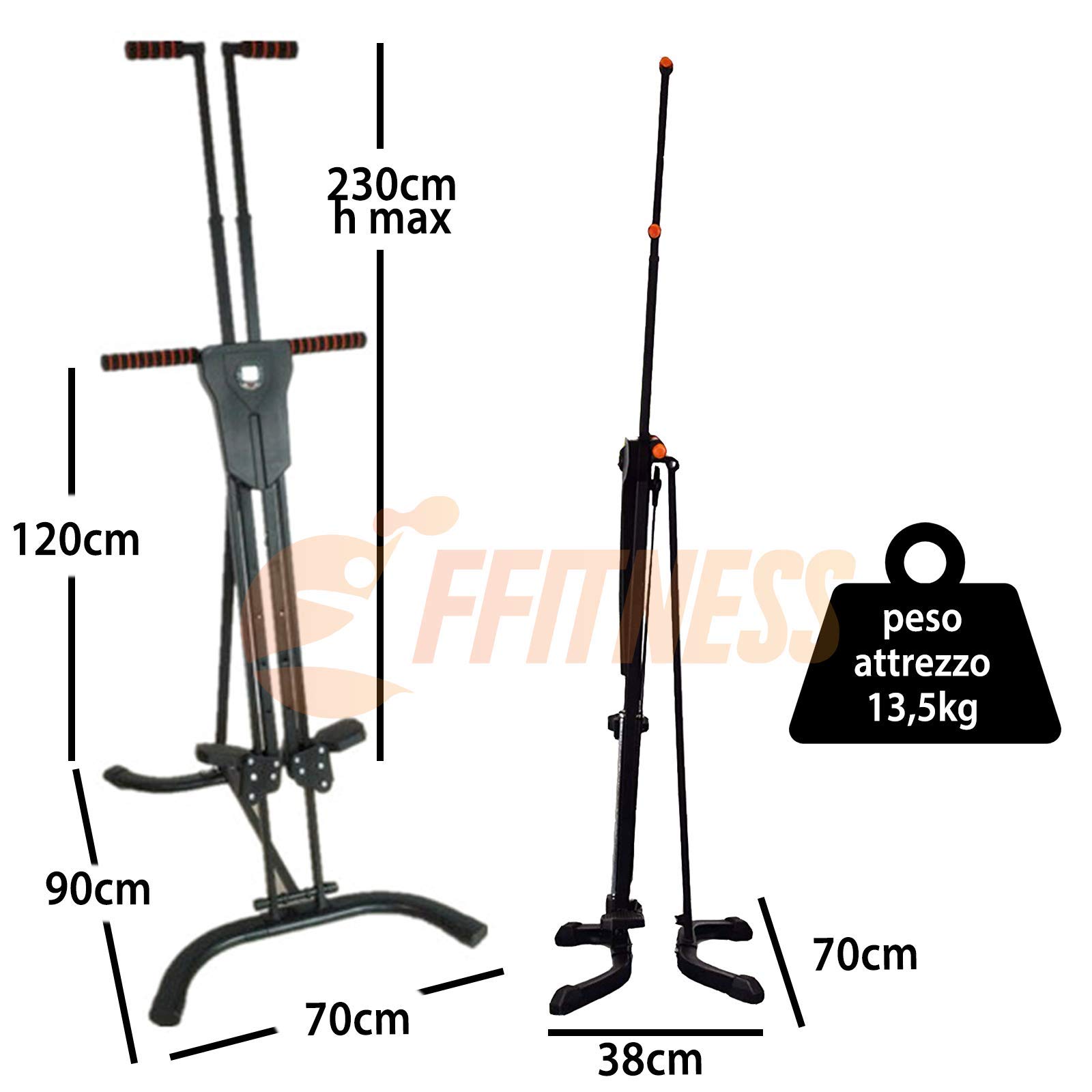 FLMD410N Stepper Climber Alpinista Verticale Macchinario Arrampicata Verticale Workout Esercizi Cardio Palestra Domestica aerobico Allenamento Hiit scalamontagna