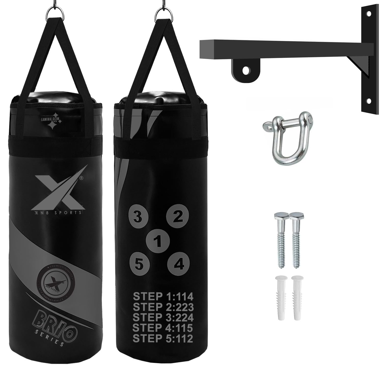 Xn8 Kids 2FT Filled Boxing Punch Bag with Bracket – Heavy Duty Hanging Bag with Punching Number Combinations, Self-Learning for Boxing, Kickboxing, MMA, Muay Thai, Karate & Grappling for Boys & Girls