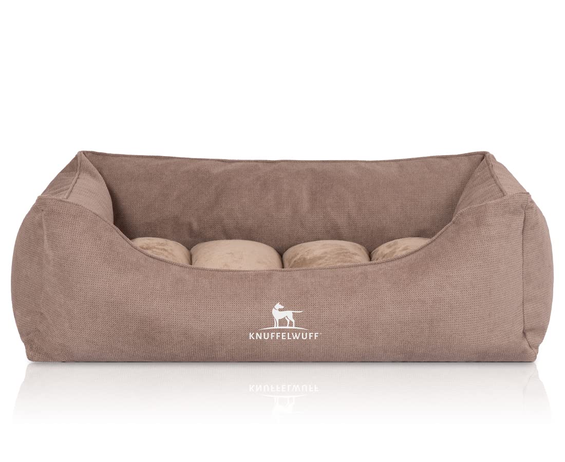 Knuffelwuff Cama ortopédica para perros Baltimore con cojín reversible de 80 x 55 cm, funda extraíble, lavable, para perros grandes, medianos y pequeños
