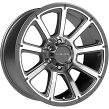 Vision 353 TURBINE Custom Wheel - 18x9، 18 Offset، 6x139.7 Bolt Pattern، 106.2mm Hub - Gunmetal with Machined Face Rim   
