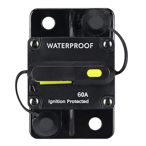 Disyuntor de 60 amperios, con reinicio manual, 12 V-48 V CC, para motores de arrastre marinos, barco, ATV, protección de potencia manual y