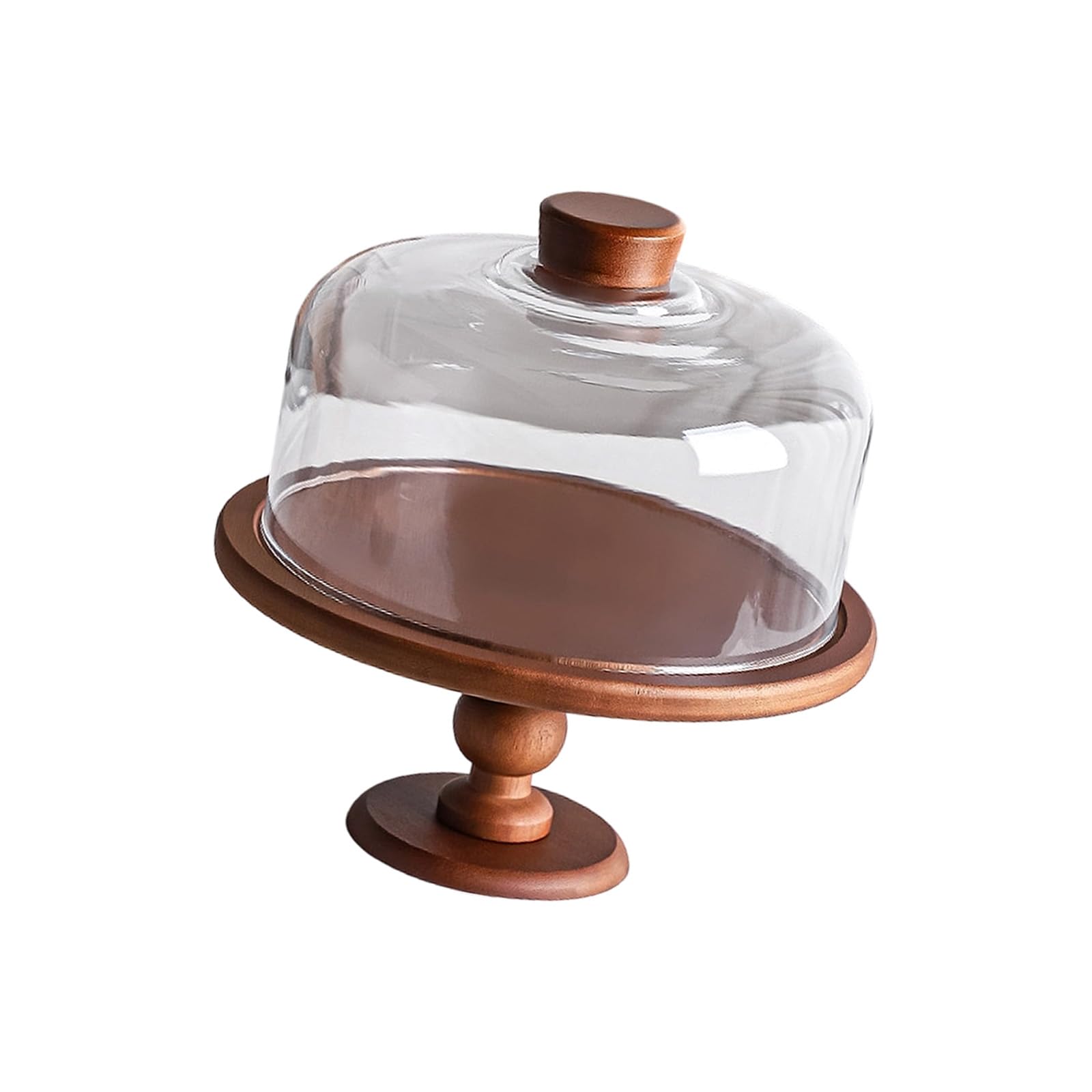Glass Dome Serving Stand for Cakes and Pastries, Wood Pedestal Display Tray for Dessert Tables, Fruit Service, and Hosts Glass Cake Stand Dome Dessert Display Wood Pedestal Serving Tray Covered Pastry