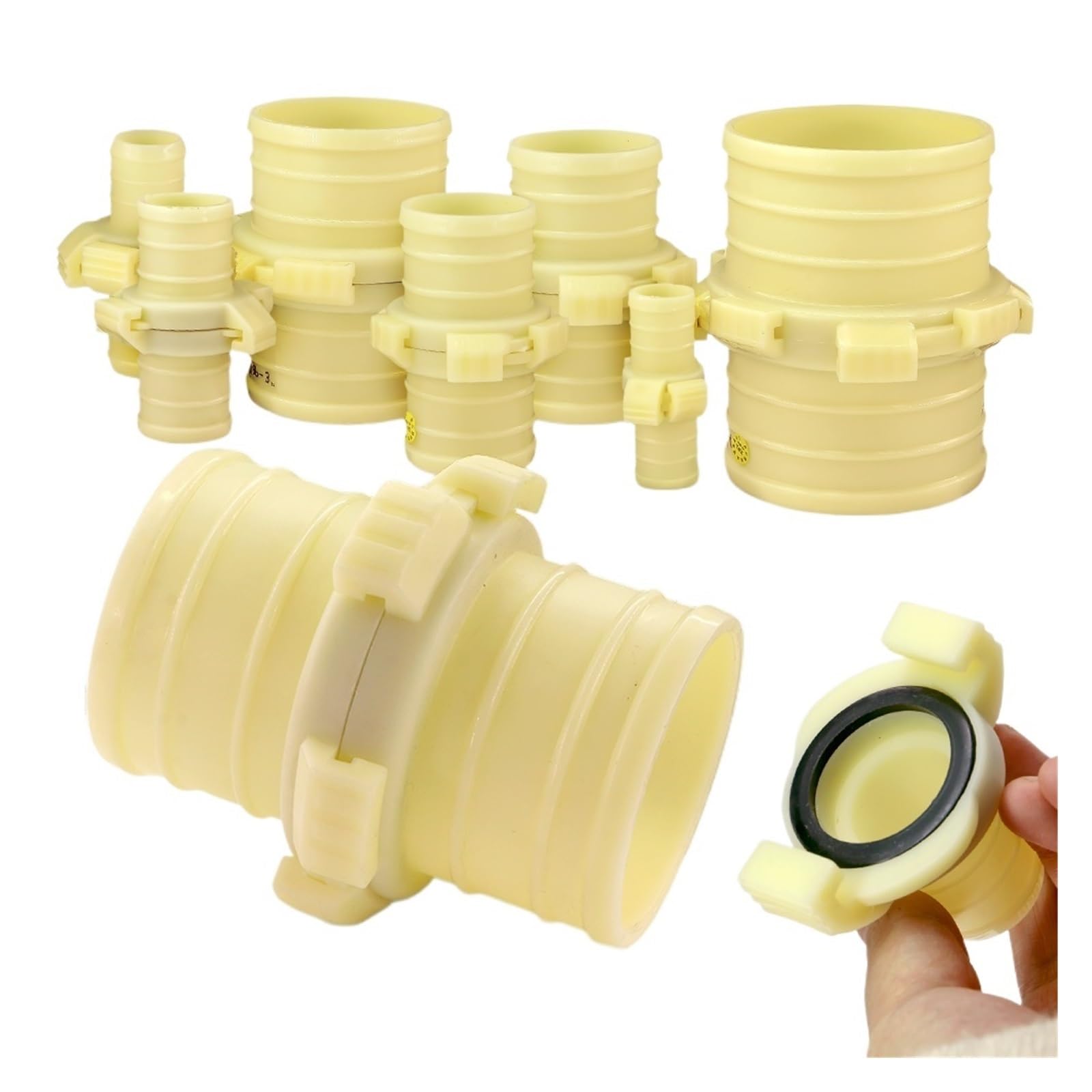Adaptador de manguera riego jardín plástico ABS, conector rápido, reparación conexión agrícola, 25/32/38/50/63/75/100mm(For 75mm Tubing,5pcs)