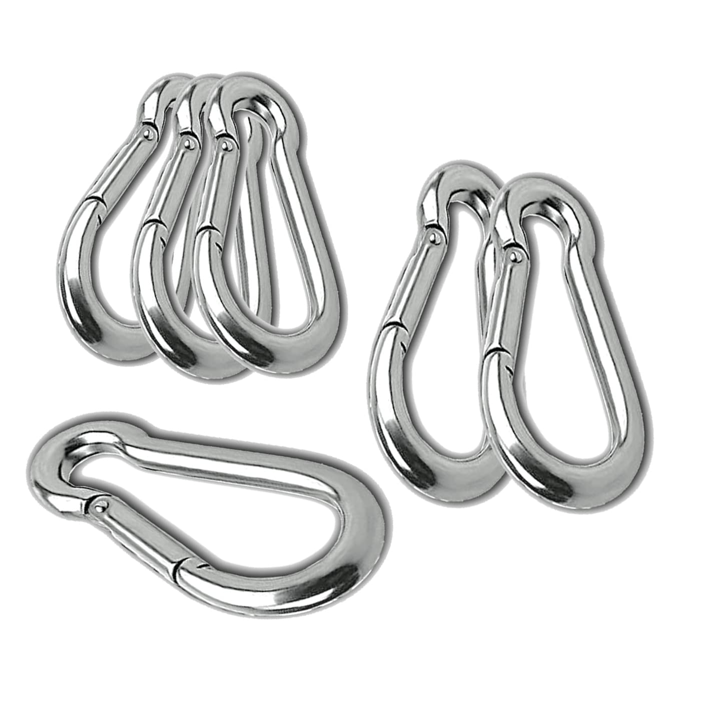 Multipurpose 10" mm Heavy Duty Safety Lock Cable Attachment, Steel Spring Snap Hook.Silver Carabiner/Hook for Swing,Cable,Weightlifting (Pack of 5Pcs) (B0D221DZLL) Amazon Price History, Amazon Price Tracker