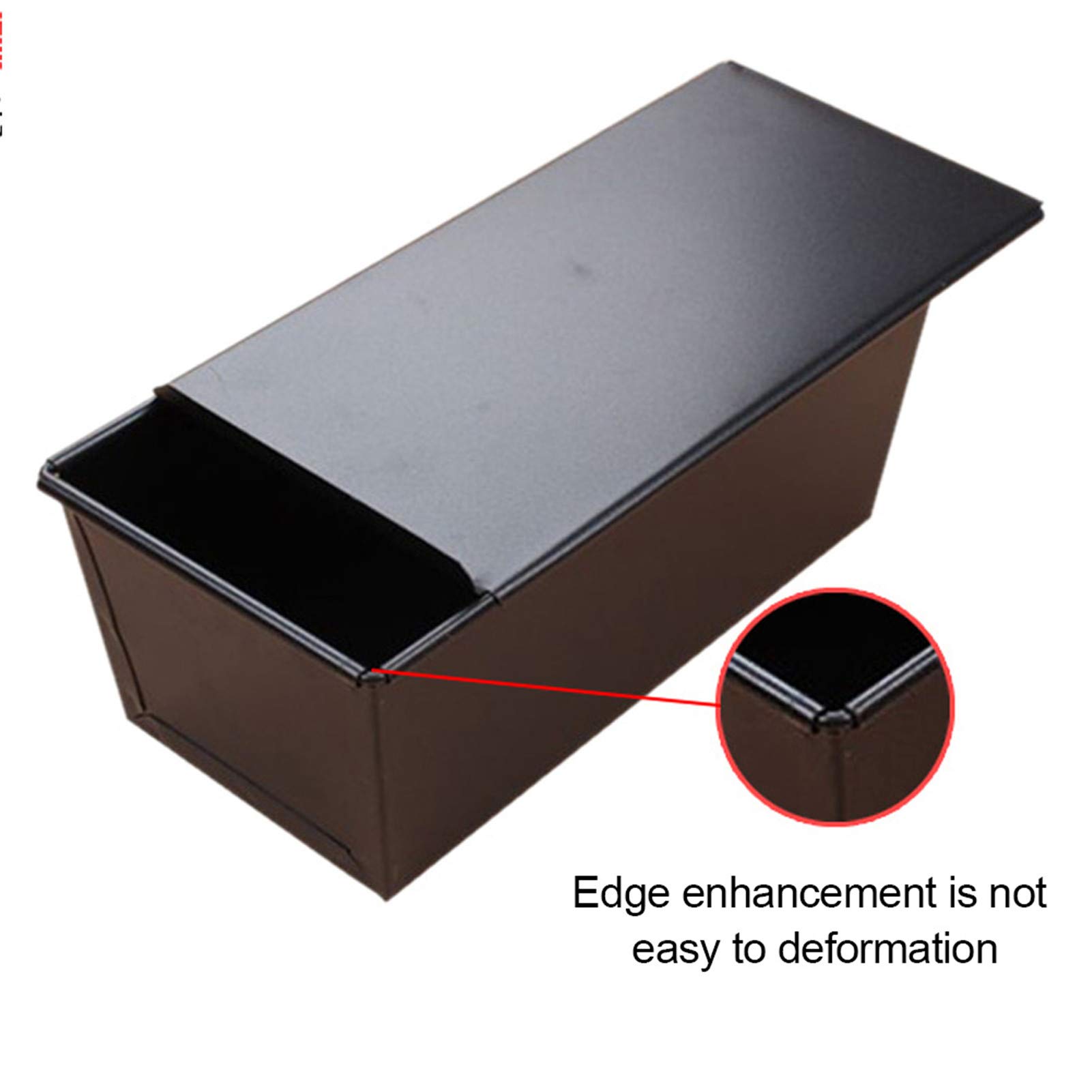 Lonely High Heels 1000g Moule à Pain De Mie Rectangulaire Avec Couvercle 35x14x12cm En Acier Au Carbone Noir Pour Pains Et Pâtisseries