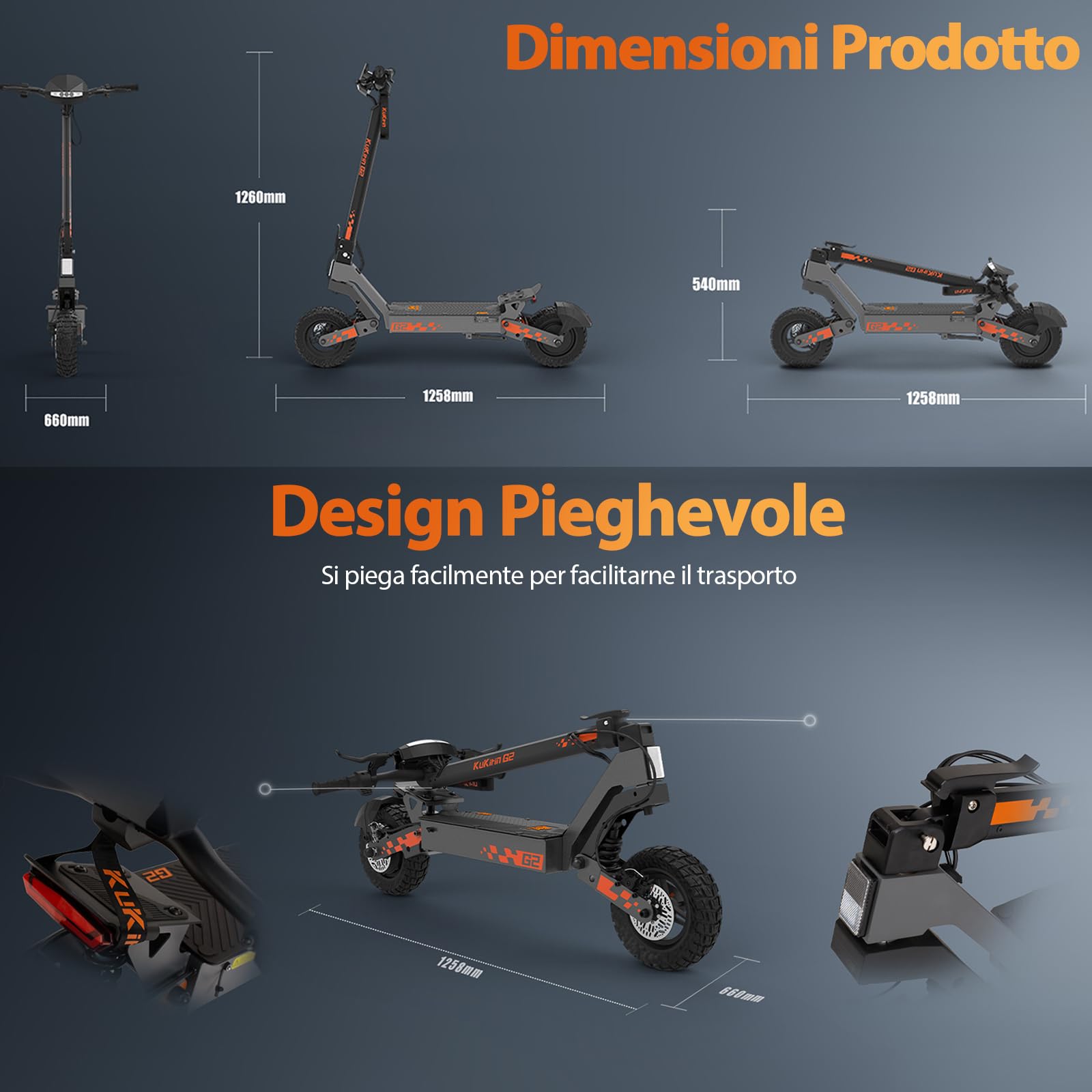 Kukirin G2 Monopattino Elettrico Adulto,Scooter Elettrico,Patinete Electrico,Autonomia di 55KM,Velocità Massima 25km/h,10" Pneumatici,Doppia Frenata,3 Modalità di Velocità,Capacità di Carico120KG