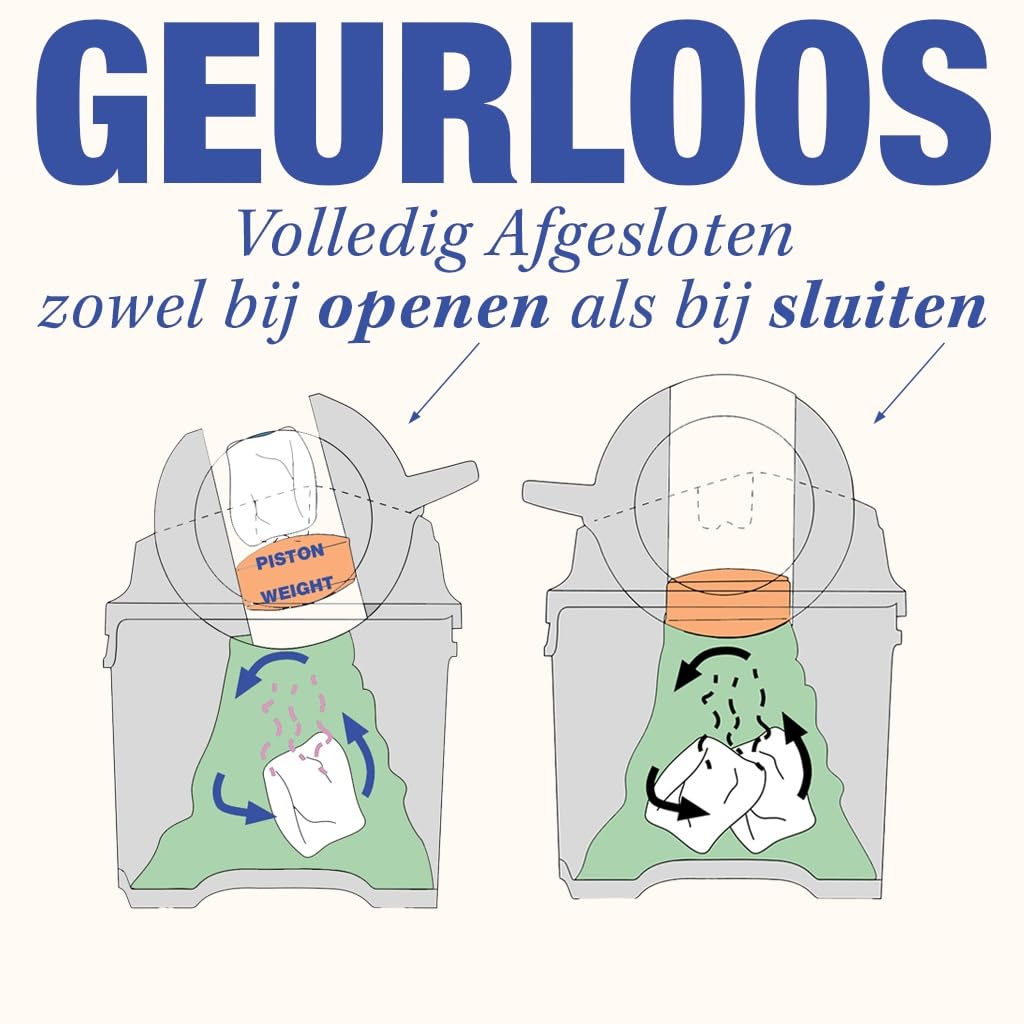 DIAPER CHAMP ONE Medium Handsfree Windeleimer mit Pedal geruchsdicht berührungslose Bedienung für normale Müllbeutel mint
