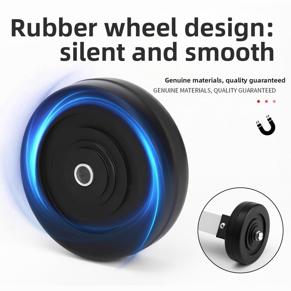 EasyByMall Balai magnétique portable réglable avec roues en caoutchouc, outil de ramassage de fer léger pour la collecte de débris métalliques dans le garage, l'atelier, la cour