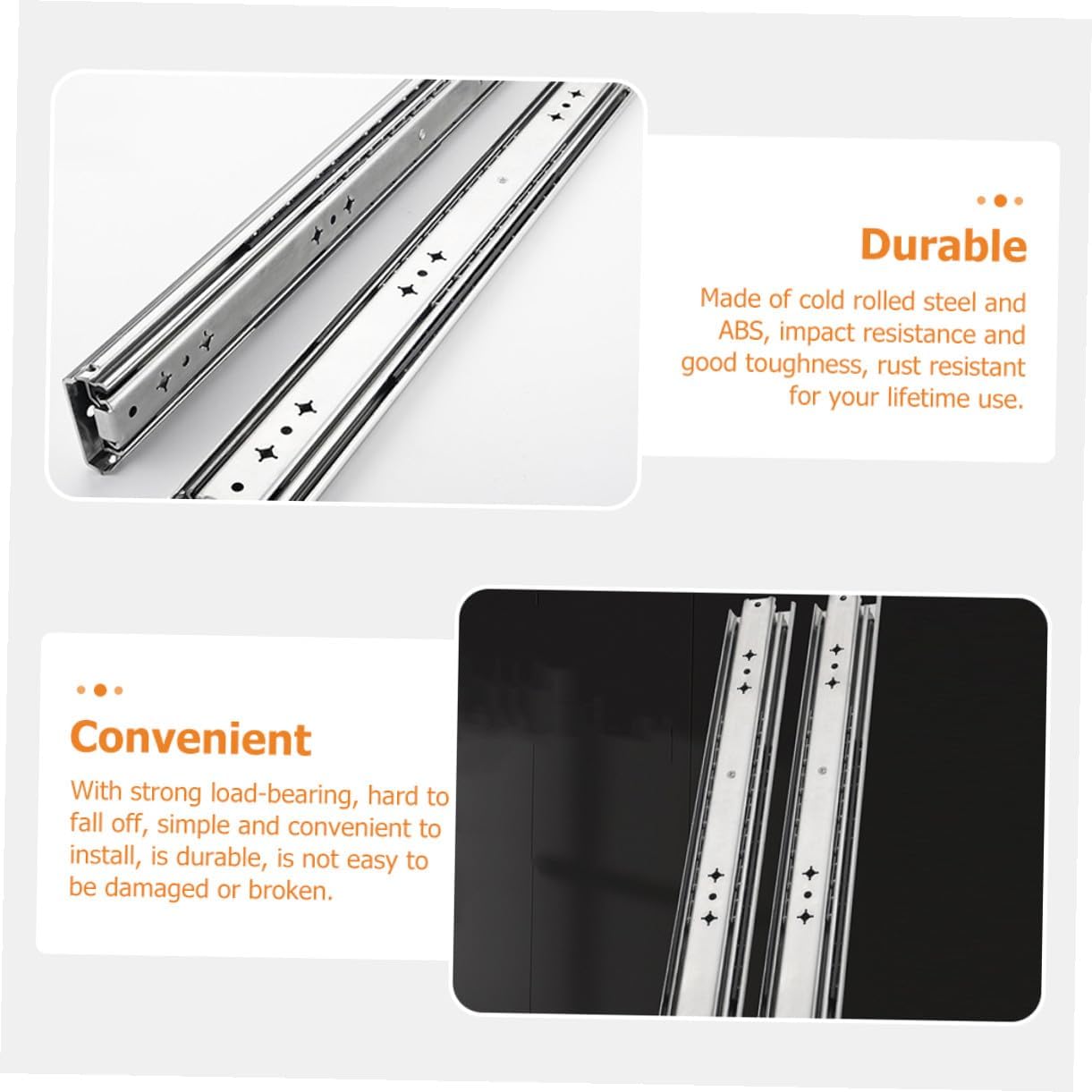 Didiseaon Heavy Duty Drawer Slides 14-inch Full Extension Side Mount Ball Bearing Rails Replacement Drawer Slides 250 Lbs Capacity 2pcs Set