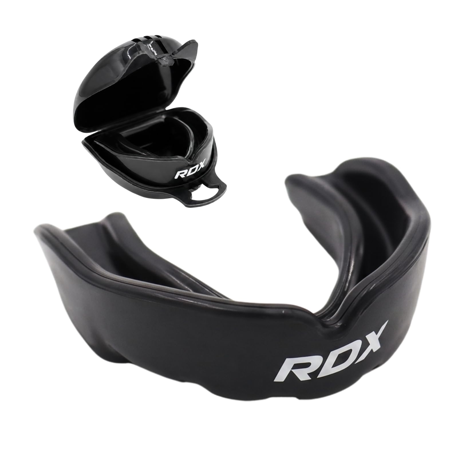 RDX マウスピース マウスガード ボクシング MMA 格闘技用 大人用 歯 保護 成形 軽量 収納ケース付き (フルブラック, 大人用)
