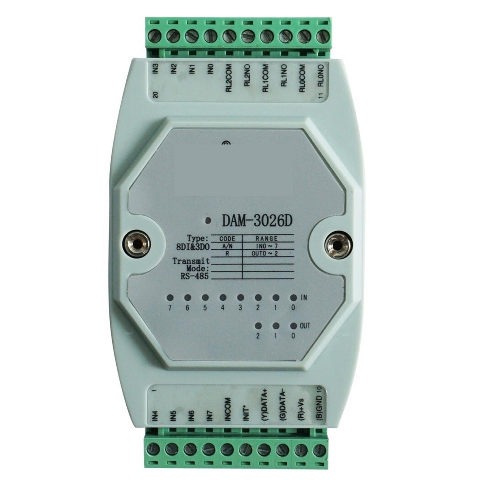 8-Way Isolated digital Input 3-Way Relay Output 485 Acquisition Module DAM3026D