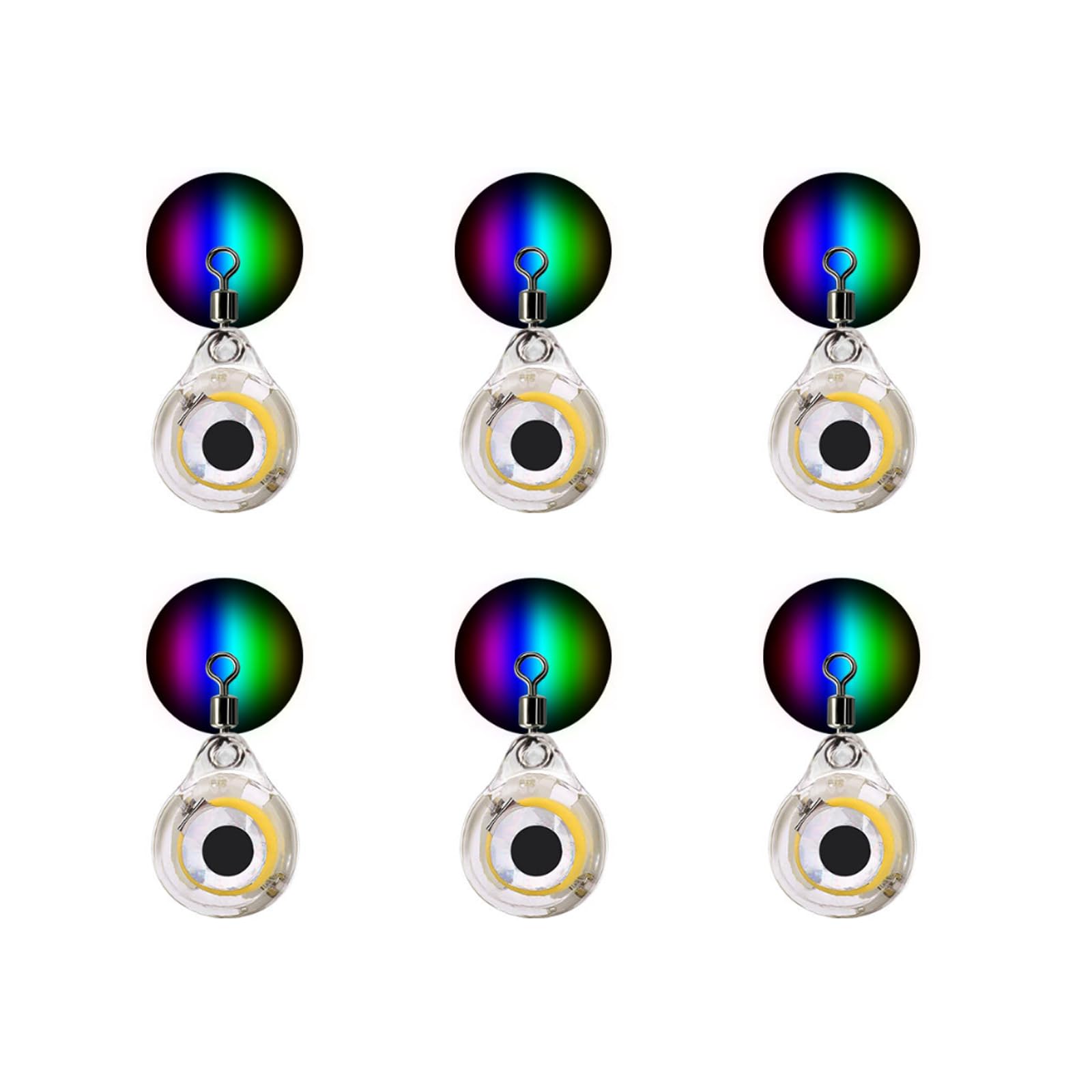6PCS Underwater Fishing Lure Lights, Fish Deep Drop LED Lure Light Flash Lamp Fishing Lamps Fisheye Design for Boat Sea Ice Fishing — image 1
