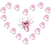 Fenshine 100 PCS Lash Glue Holder Glue Ring Cups Lash Extension Volume Lashes Quick Blossom Cups for Eyelash Extension Supply, 2 Methods of Use (Pink)