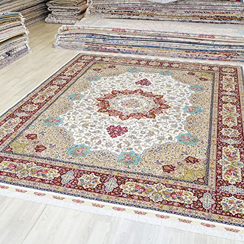 Yuchen Rug Oriental Silk Rug 9X12 Pink Hand Knotted Traditional Antique Floral Luxury Silk Area Rug For Living Room #TOP2