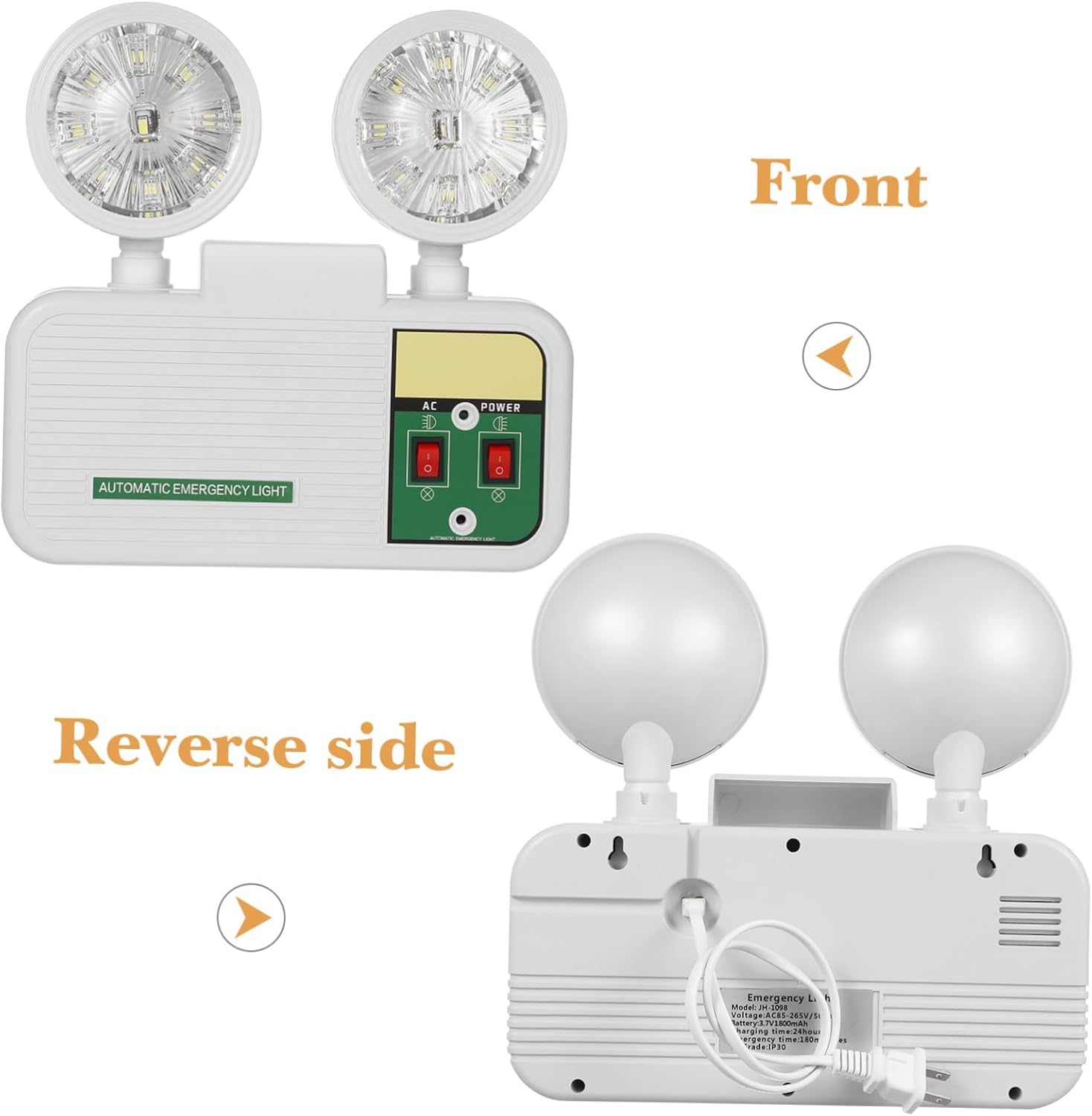 TEHAUX Emergency Exit Light with Backup Battery High Brightness Led Emergency Lights for Home and Business Easy to Install Long-Lasting Illumination for Hallways and Stairways Us Plug