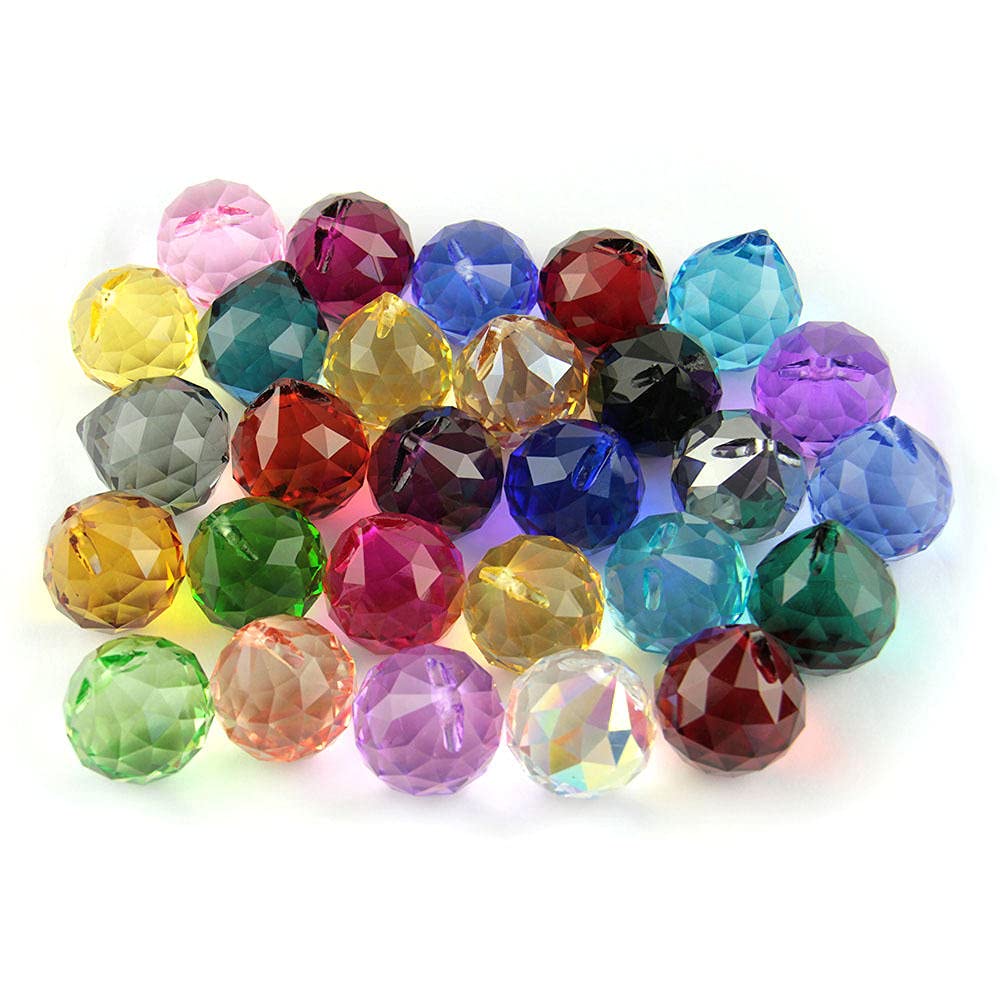 15mm-40mm 1 Stück/10 Stück Kristalle Glaskugel Für Kronleuchter Shinning Prisma Sonnenfänger-dunkelviolett_30mm 10 Stück