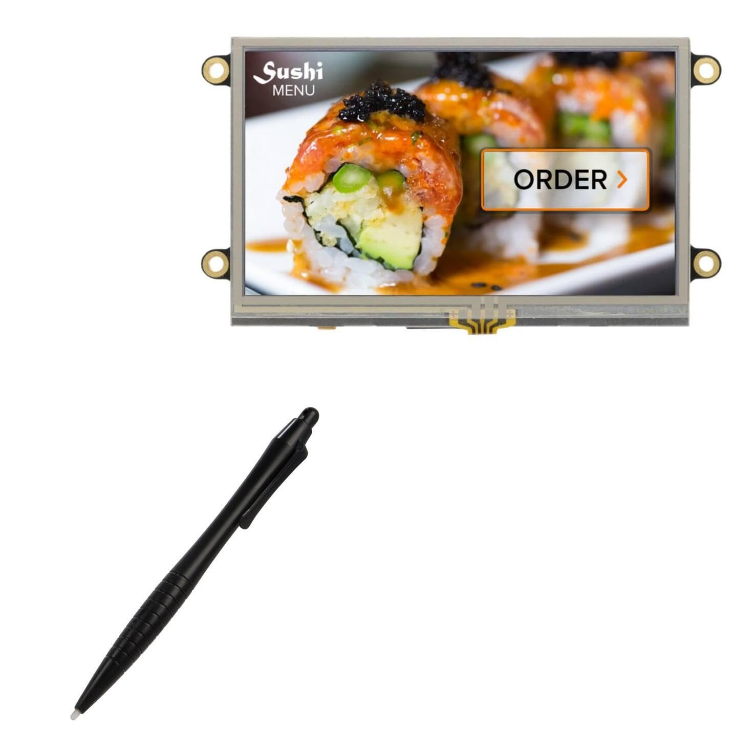 BoxWave Stylus Pen Compatible with Newhaven Display NHD-4.3-480272FT-CSXP-T - DirectTip Resistive Stylus, DirectTip Resistive Stylus - Jet Black