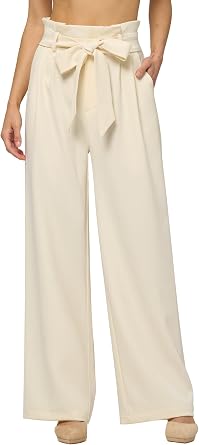 Willit Womens Wide Leg Pants Belted High Waisted Work Dress Pants Casual Palazzo Long Trousers 28"/30"/32"