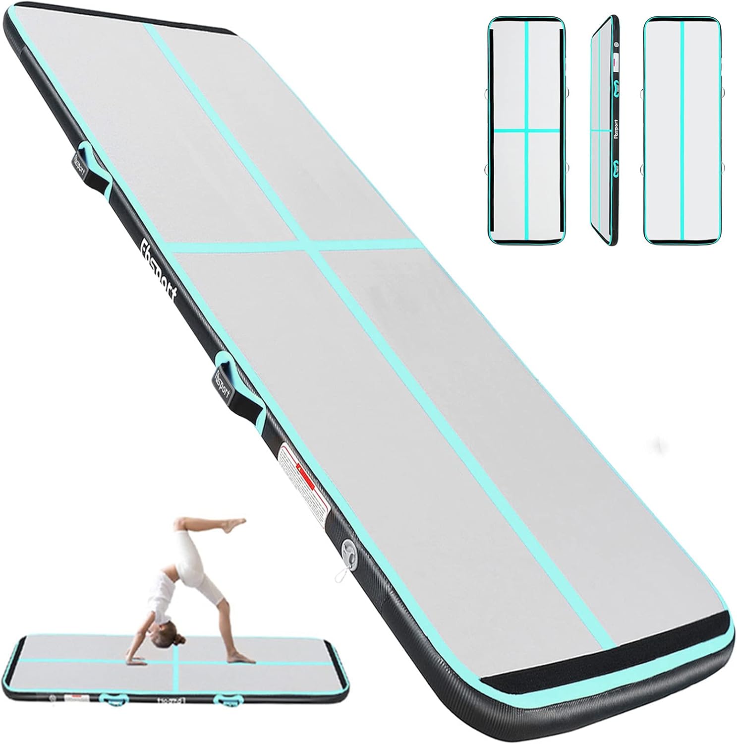 FBSPORT Airtrack Matte 4M Länge Aufblasbar Gymnastik Tumbling Matte