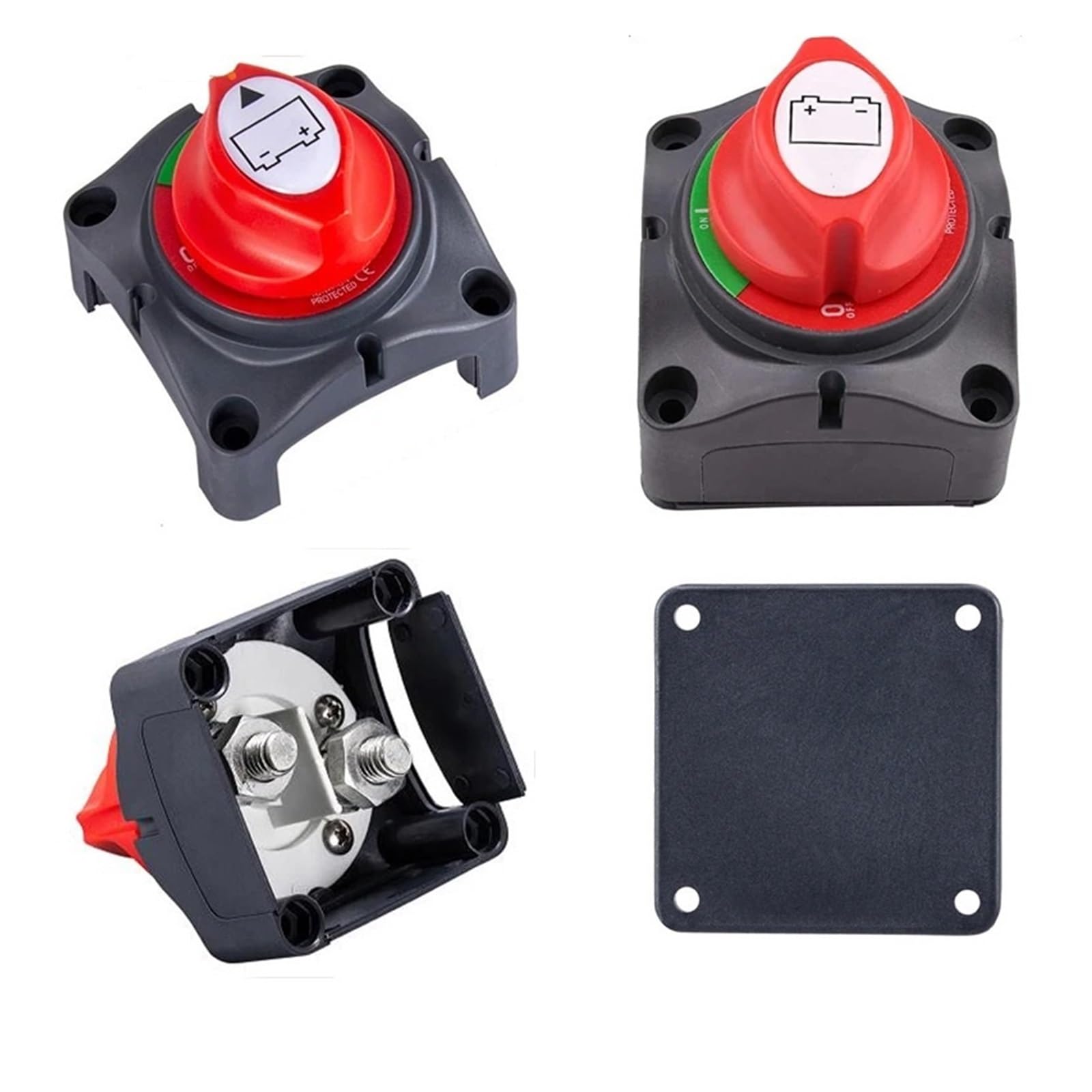 ZHGUIMING Interruptor de desconexión de batería automática, 12V, 24V, marino, 200A, 300A, 600A, interruptor de masa de batería Dual, interruptor de corte de 2 y 3 posiciones, coche y barco(3 position