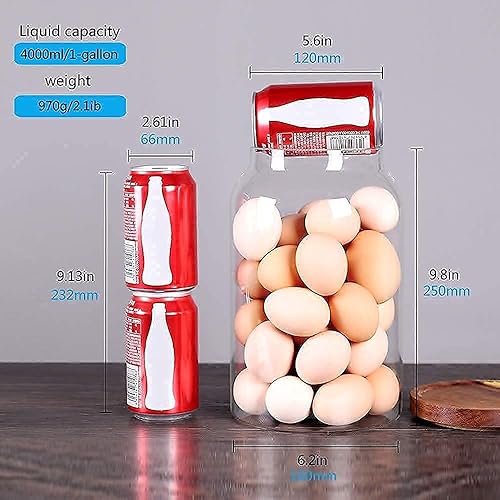 Miniatura 5 de Tarro de cristal con tapas de acacia, juego de botes de cristal, tarros de espagueti, tarros de cristal grandes, organización, despensa y