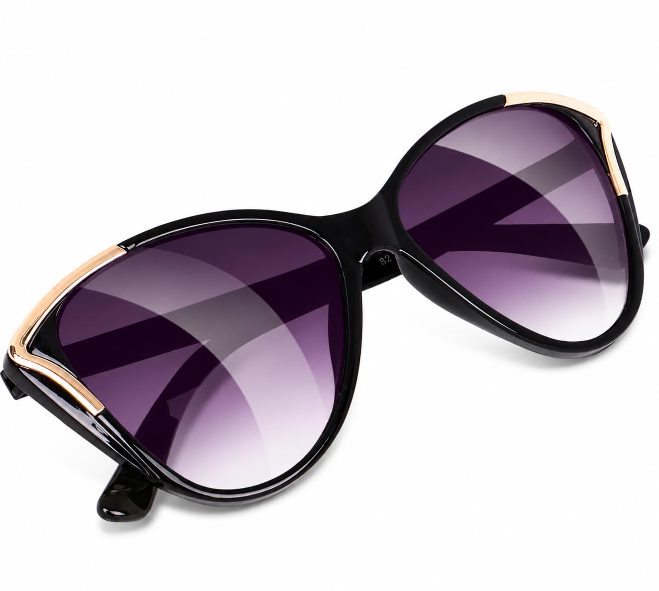 Women Oversized Sunglasses | UV400 Protection Polarized Gradient Lens | Black Gold Frame | Stylish Large Square Sunglass for Girls-image-7