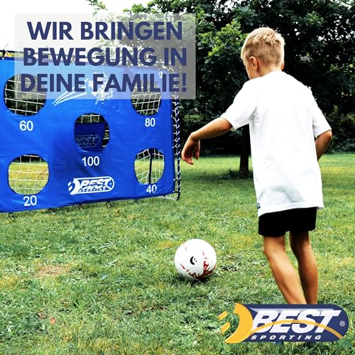 BEST SPORTING PVC-Ball Fun I Leichter Spielball I weißer Fußball I hochwertiger Wasserball I 23 cm großer Beachball I Bunter Ball Logo I Gummiball